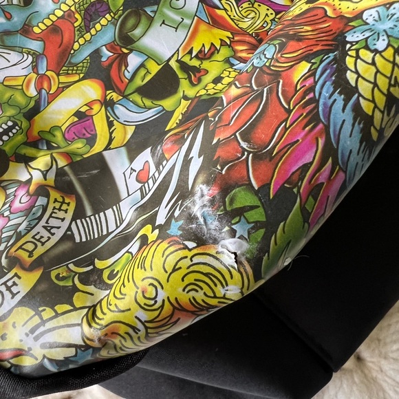 Ed Hardy by Christian Audigier Geisha True to My Love Skulls Tattoo Large Bag - Picture 15 of 16